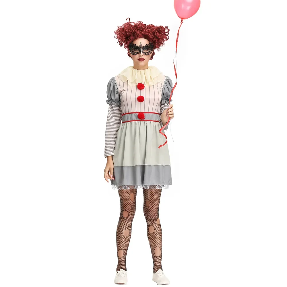 

New Clown Costume Cosplay For Women Adult Movie Payday Costume Halloween Costume For Women Carnival Party Adult Suit