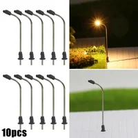 10pcs Model Train Z Gauge Street Light LED Platform Lamp Bonsai Scenery Railroad Decoration Building Landscape Accessories Toys 1