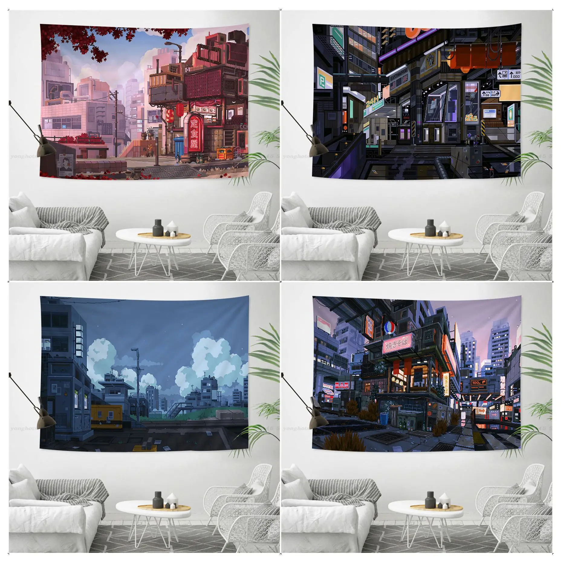 

Japan Street Chart Tapestry Home Decoration Hippie Bohemian Decoration Divination Wall Hanging Sheets