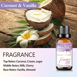 White Musk & Vanilla Fragrance Oil Blend for Diffusers and Candle Making - 10ml, 30ml, 100ml (Coconut Vanilla)