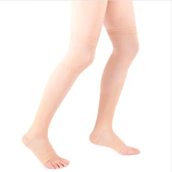 Open Toe Knee-High Compression Stockings for Varicose Veins Relief (Nude 2)