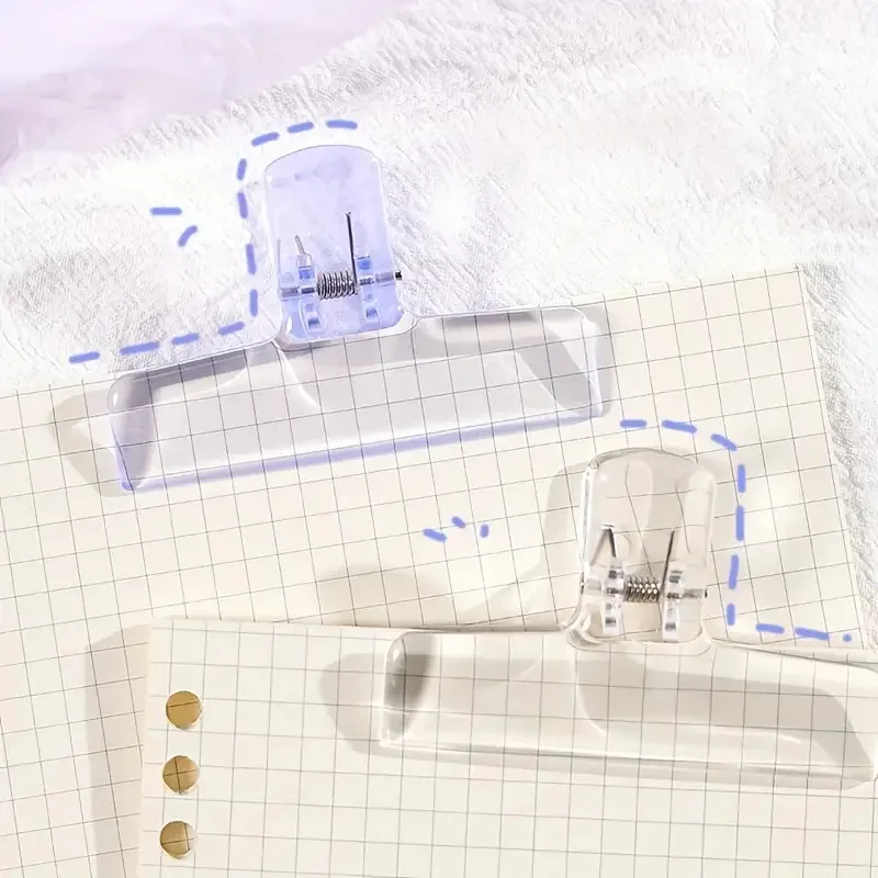 6pcs Set of Japanese Minimalist Large-Size Acrylic Transparent Macaron Color Clip Office Stationery Storage Clips, Paper Clip