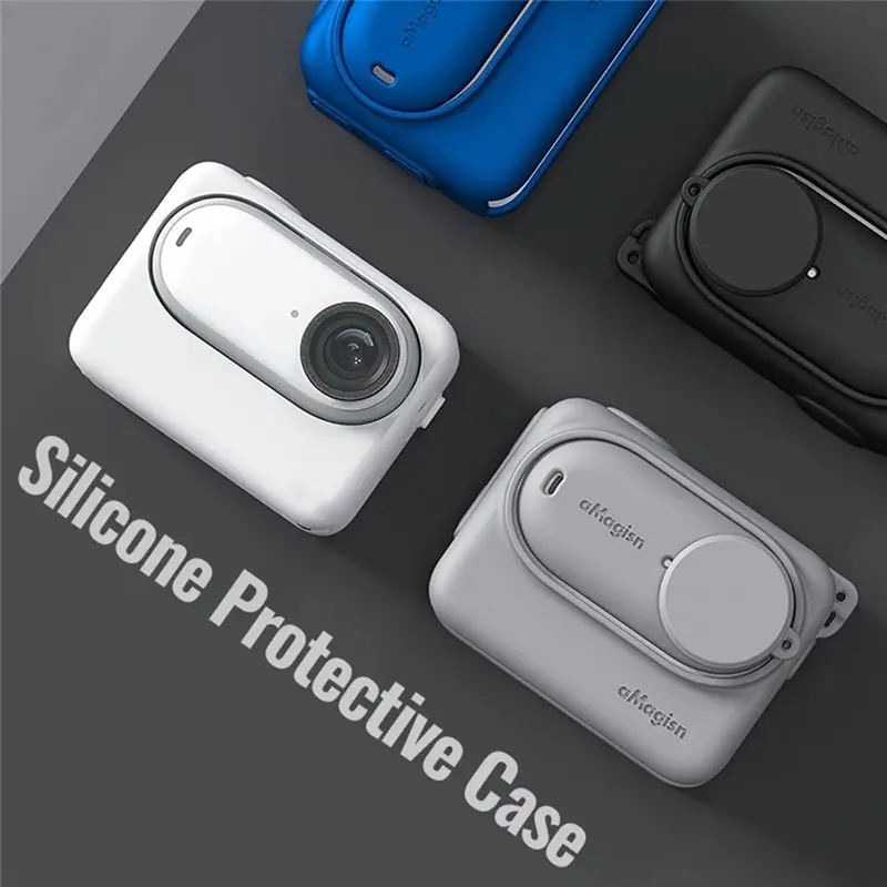 M05K AMAGISN Insta360 GO 3 스포츠 카메라 쉘 커버용 실리콘 보호 케이스 만능 보호 카메라 액세서리 그레이