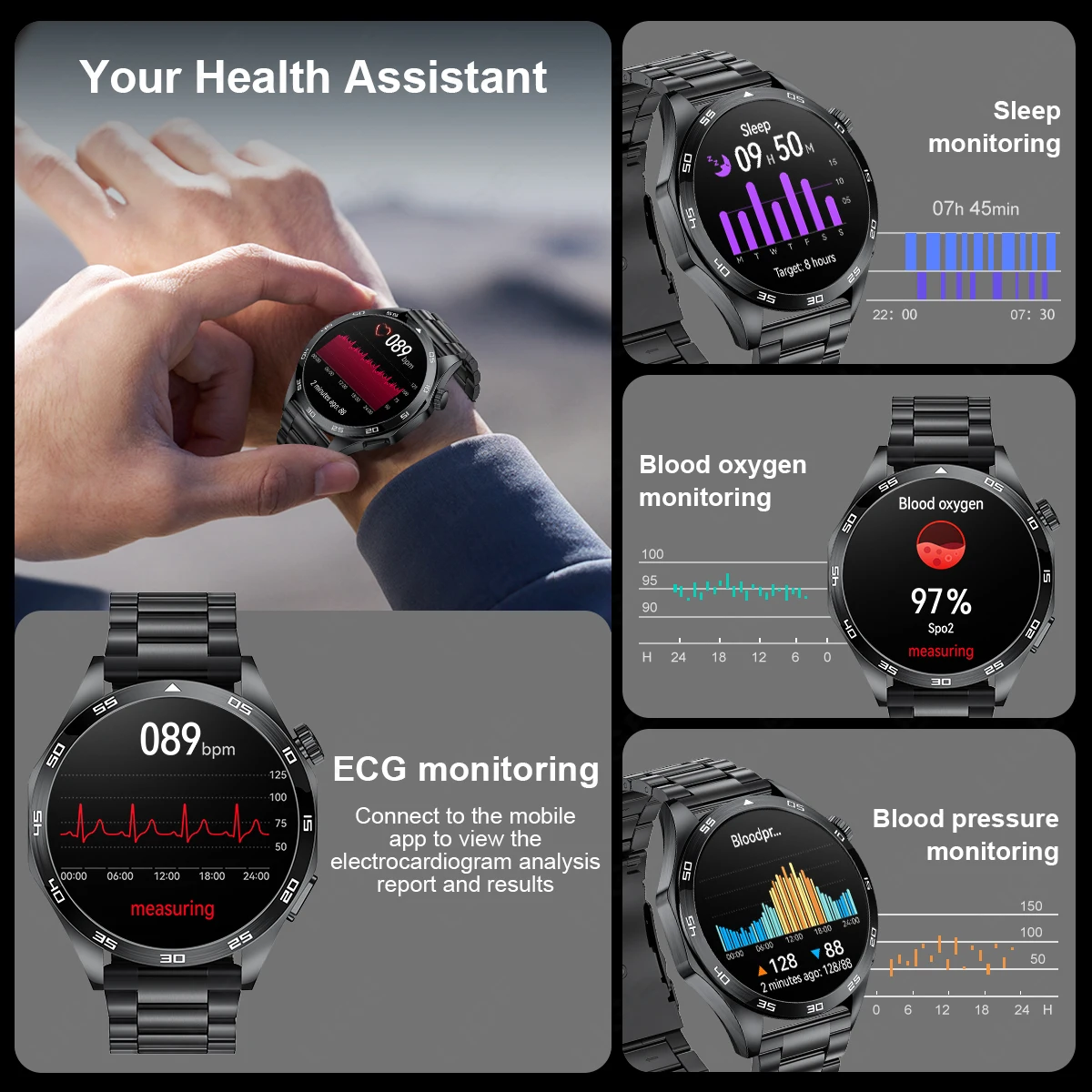 LIGE Micro Physical Examination ECG Smart Watch Men Bluetooth Call Heart Rate Blood Pressure Oxygen Health Smartwatch 2025 New