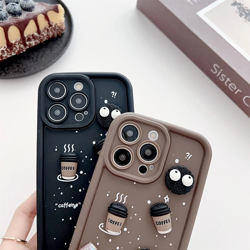 3D Cartoon Coffee Multistep TPU Soft Phone Case