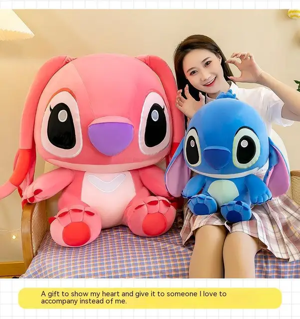 Disney Tamanho Grande Lilo & Stitch Plush Kawaii Boneca Desenho Animado  Animal Dormindopillow Softmaterial Brinquedo Para Crianças Presente Menina  NXKC - Escorrega o Preço