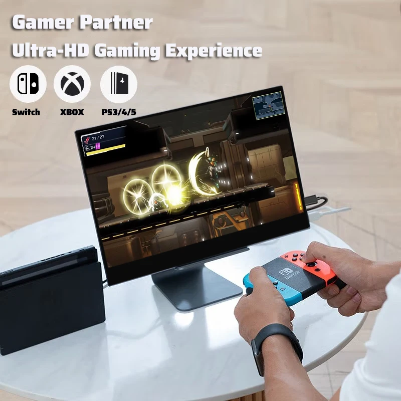 ޴ ġ ߷ ȸ , Ʈ HD , ƽ  ٵ ġ PS5 Ʈ PC  ũ, 15.6 ġ, 4K