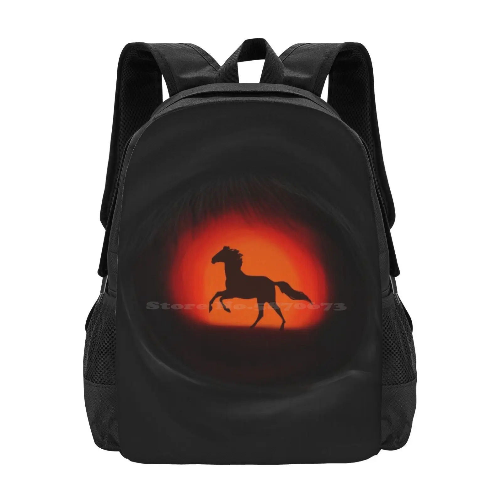 Fire School Bags Zaino Da Viaggio Per Laptop Fire Horse Eye Rdr2 Redemption 2 Equine Gallopping Horse Running Horse