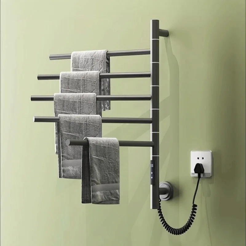 ราวแขวนผ้าเช็ดตัวไฟฟ้าในห้องน้ำ สแตนเลส หมุนได้ ดีไซน์สวยงาม พร้อมระบบทำความร้อน ติดผนัง 1