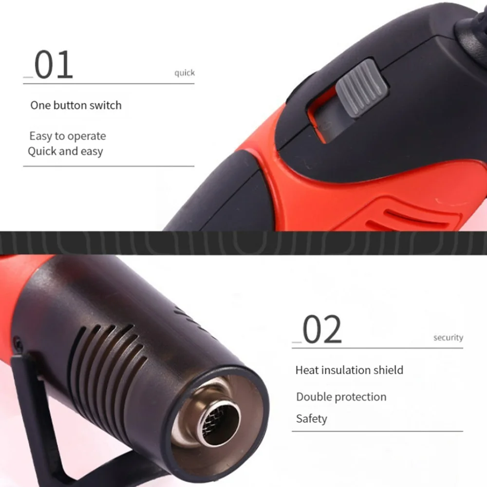350W Mini Hot Air Gun Small Heat Shrink Film Electronic Mobile Phone Repair Soft Pottery Heat Shrink Film Portable Heating Gun