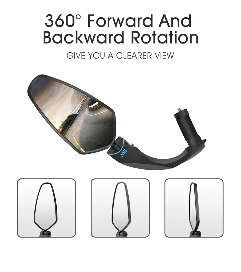Description Picture 5 of itemWEST BIKING Bike Handlebar Mirror Cycling Rear View Mirror 360 Degree Rotating Rearview Handlebar for Bicycle Mirror