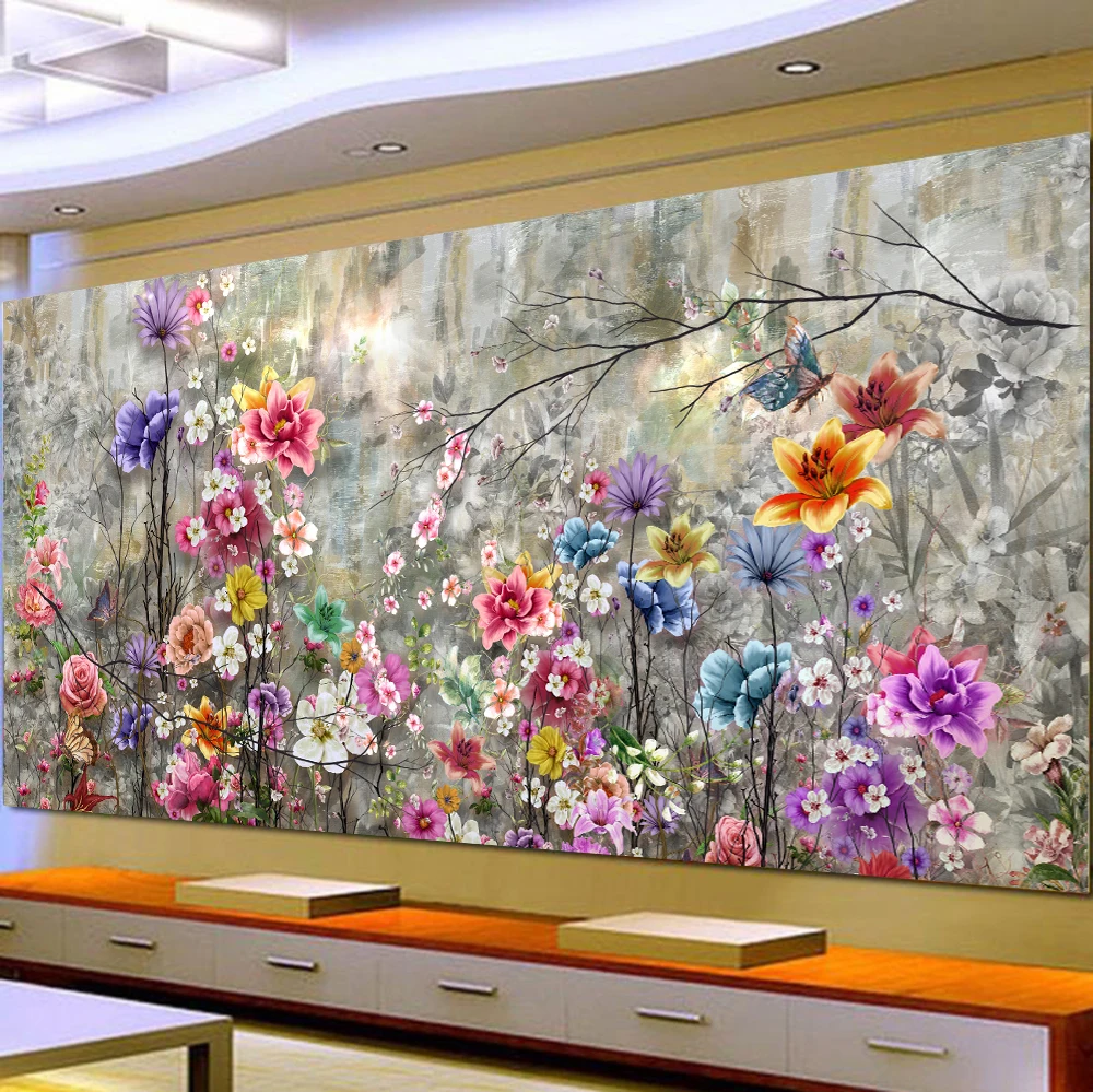 Kit Diamond Painting - Fleurs Roses 5D - 30x50 Cm - Toile Complète Avec Strass, Outils - Artisanat Adultes/enfants