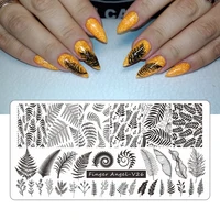 2023 Flower Leaves Nail Stamping Plates  6X12mm Leaf Floral Butterfly Line Printing Stencil Nail Stamp Templates Nail Art Tools 2