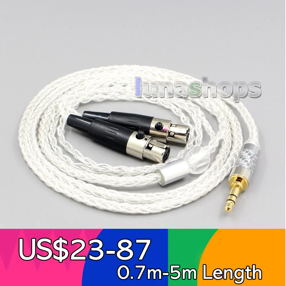 

LN006569 8 Core Silver Plated OCC Earphone Cable For Monolith M1570 Over Ear Open Back Balanced Planar Headphone