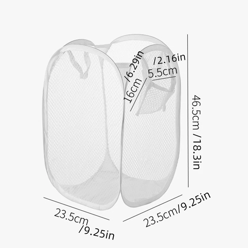 접이식 세탁 바구니, 빨래 보관 메쉬 가방, 장난감 보관함, 욕실 더러운 옷 잡화 걸이식 양동이, 여행 쓰레기통