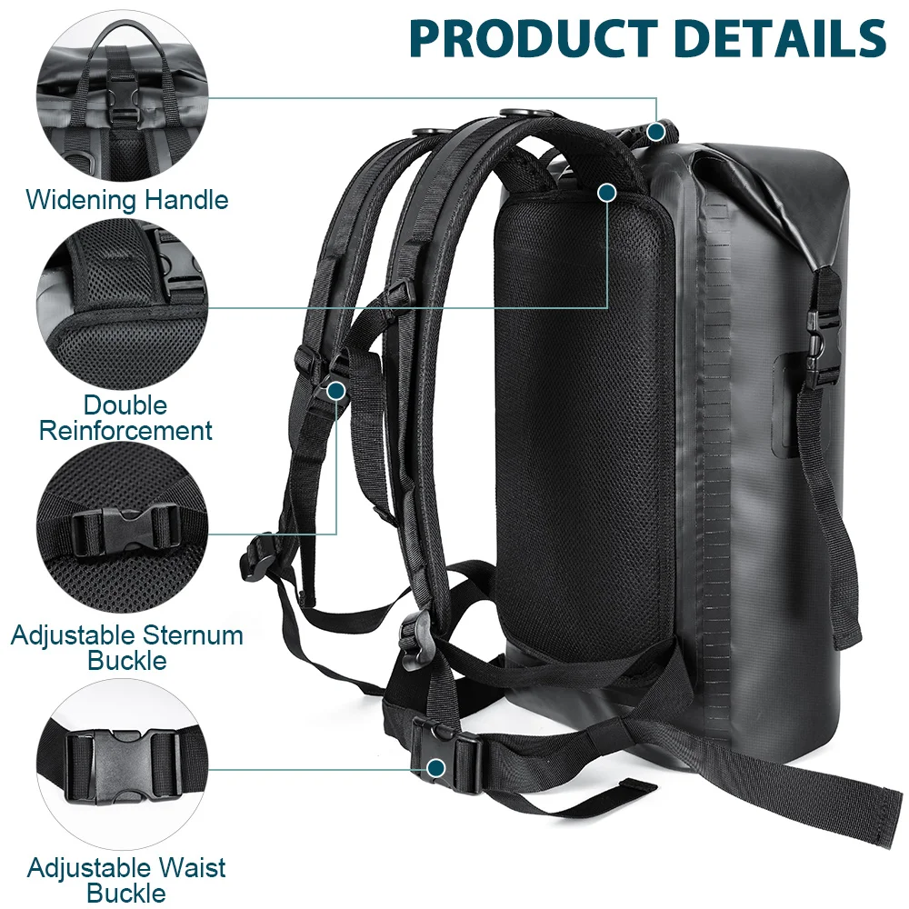NEWBOLER Large Capacity Swimming Waterproof Backpack, Beach, Drifting, Surfing, Diving, Waterproof Backpack 35L Dry Pack 4