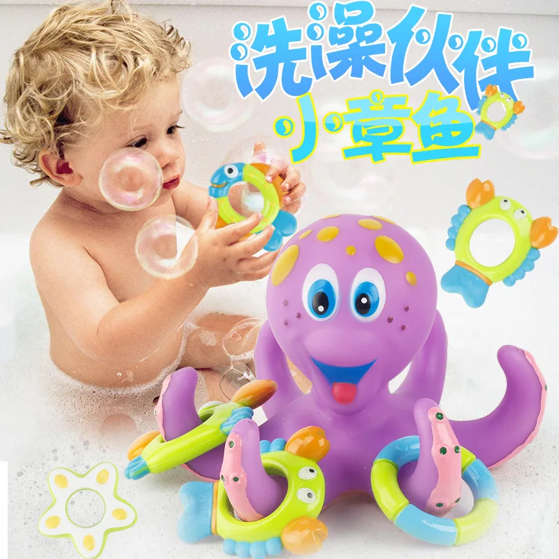 

Children'S Puzzle Little Octopus Bathing And Water Playing Toy Bathroom Throwing Circle Octopus Octopus Bathing Toy