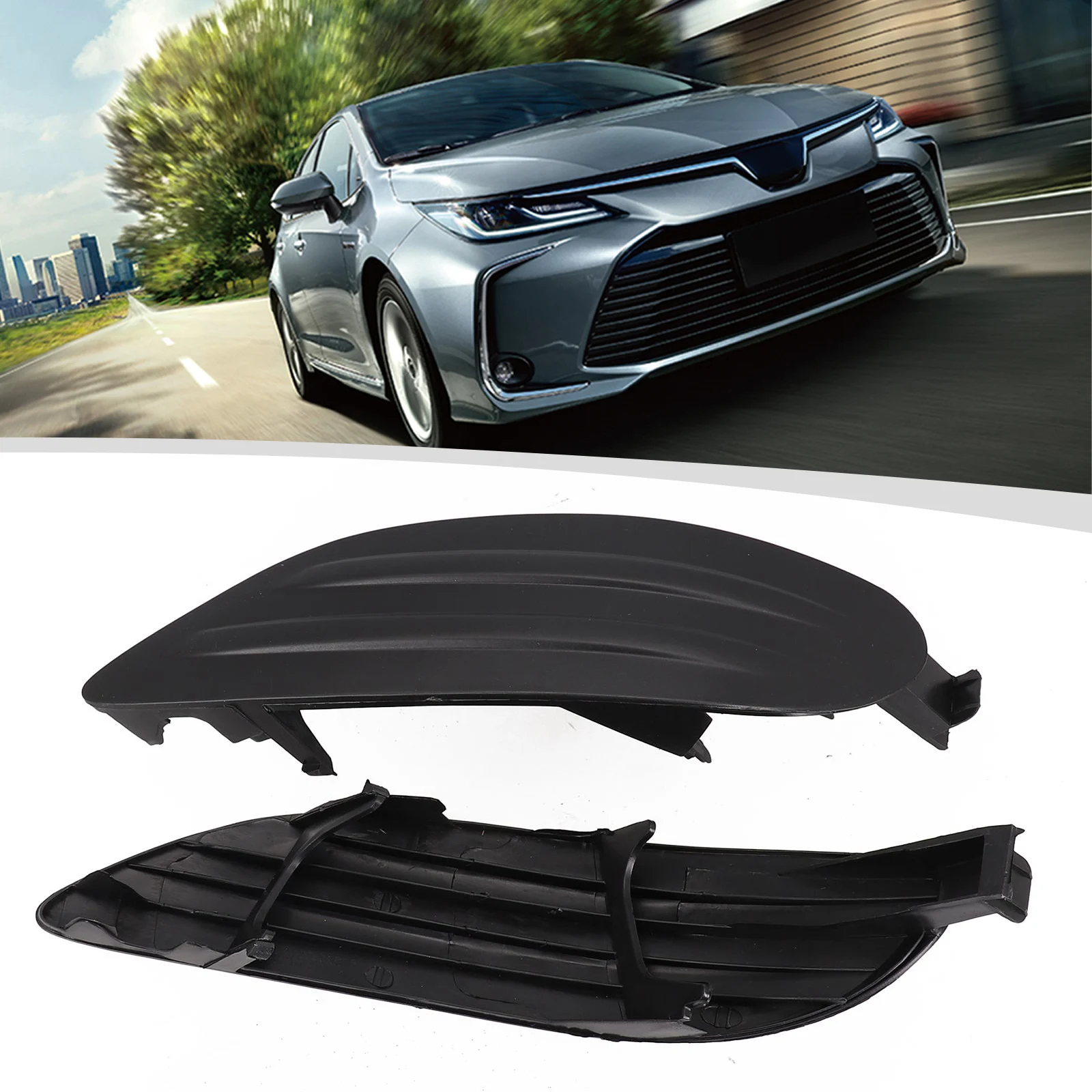 

Fog Light Cover for Corolla 2003 2004 Front Bumper Protection Left+Right Lower Enhance Vehicle Appearance ABS Material