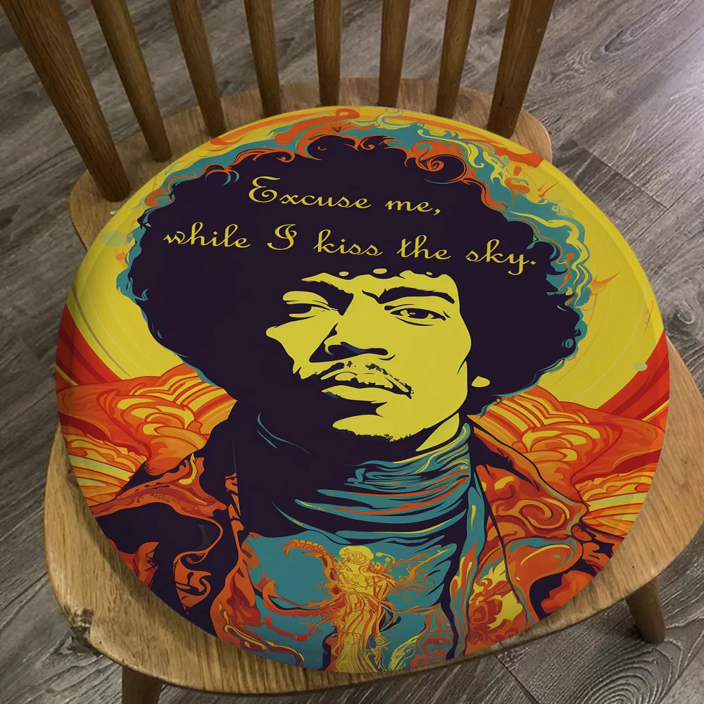 SINGER J-JIMI H-HENDRIX Cushion Mat Square Seat Cushion Office Dining Stool Pad Sponge Sofa Mat Non-Slip Seat Mat 3