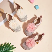 2025 New Fashion Flower Rhinestone Children's Leather Shoes Soft Soled Girls' Princess Shoes Fashion Flats 3-10 Years Old 2
