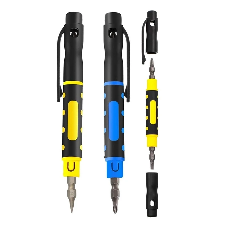T42C-3Pack 4 In 1 Pocket Screwdriver Portable Multi-Purpose Screwdriver Eyeglass Repair Home Repair