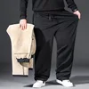 10XL Black Winter Pants Men Oversize Warm Plush Fluff Thickening Pants Trousers Oversize Comfortable Elastic Waist Big Pants Men 5