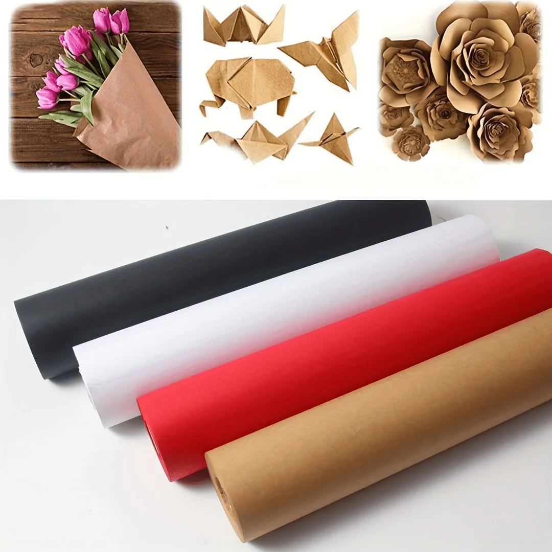 Multi-purpose 30cm*10.0meter Drum Kraft Paper In Various Colors, Suitable For Mobile Wrapping Paper, Gift Packaging