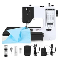 Mini Sewing Machine Portable Replaceable Presser Foot 38 Stitches Overlock Knitting Start Button Electric With Pedal Table 1