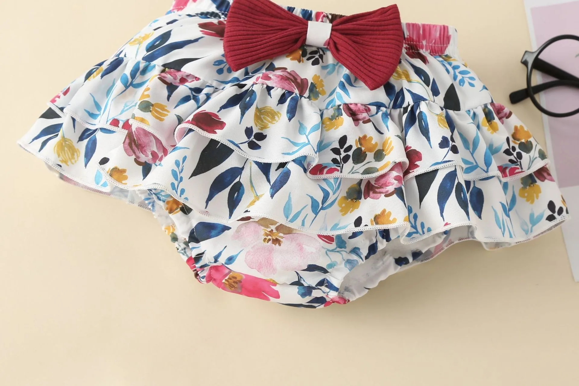 Ircomll Sommer Baby Mädchen Kleidung Set Neue Geboren Bodys + Kurze Hosen Infant Rüschen Body Top Kurzen rock 2PCS Outfits Sets – Detail 7