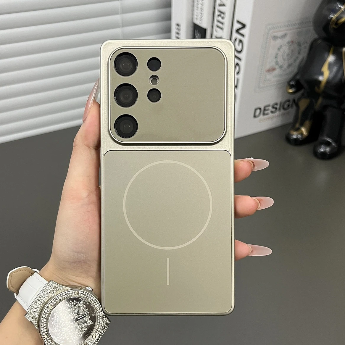 Premium AG Glass Armor Phone Case with Magsafe Magnetic Cover - Large Window Design
