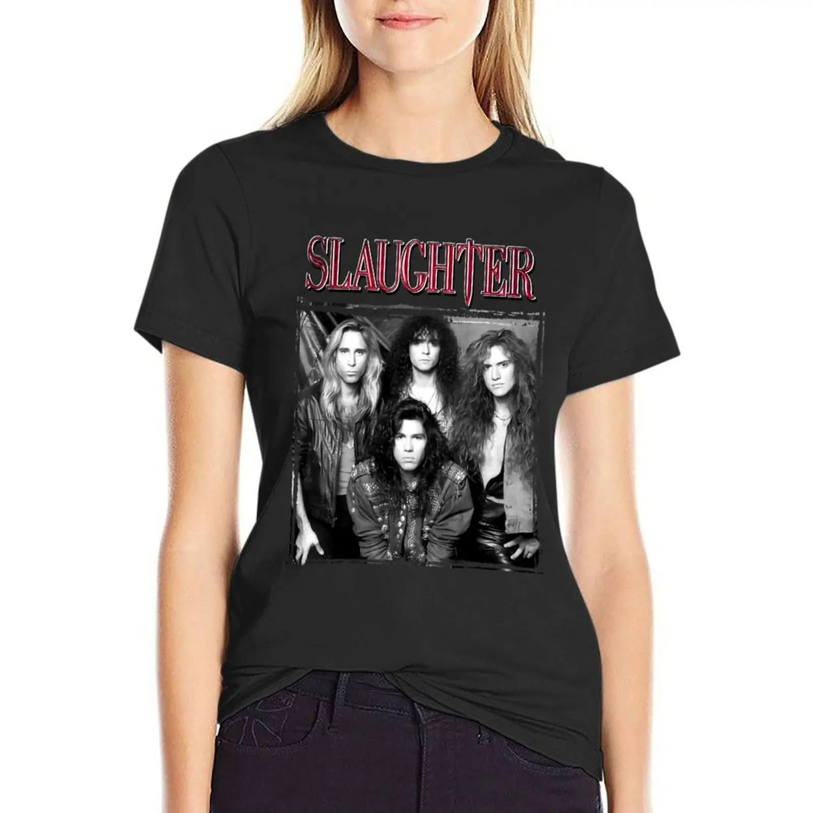 

Slaughter Band T-shirt Female clothing funny summer clothes cotton t shirts Women