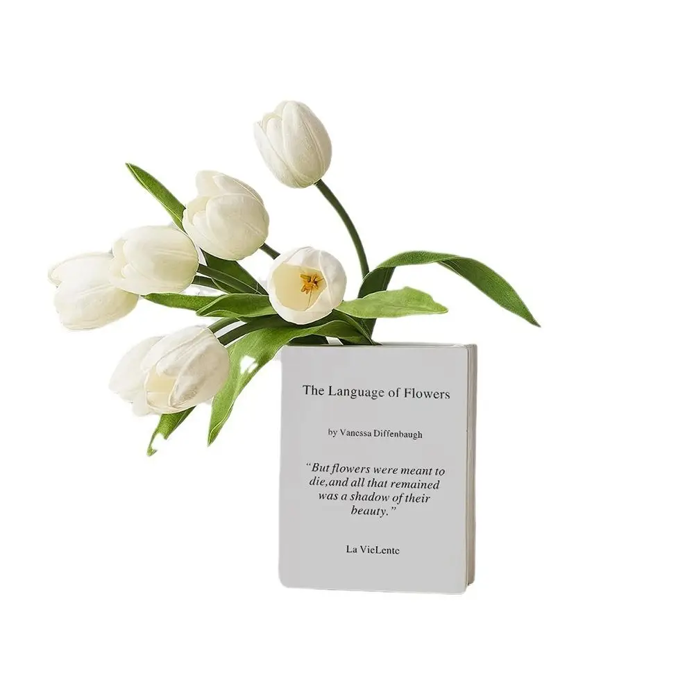 Fashion Floral Arrangement Book Vase Decorative Home Decor Bookend Vase Artistic Flower Vase