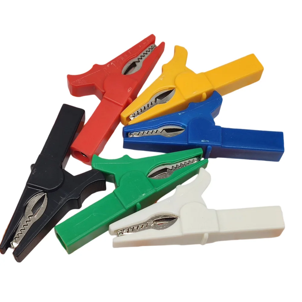 6PCS Krokodil Clips Für Elektrische Jumper Isolierte Sicherheit Krokodil Clips Kupfer Für Krokodil Clip Elektrische Tester Schellen