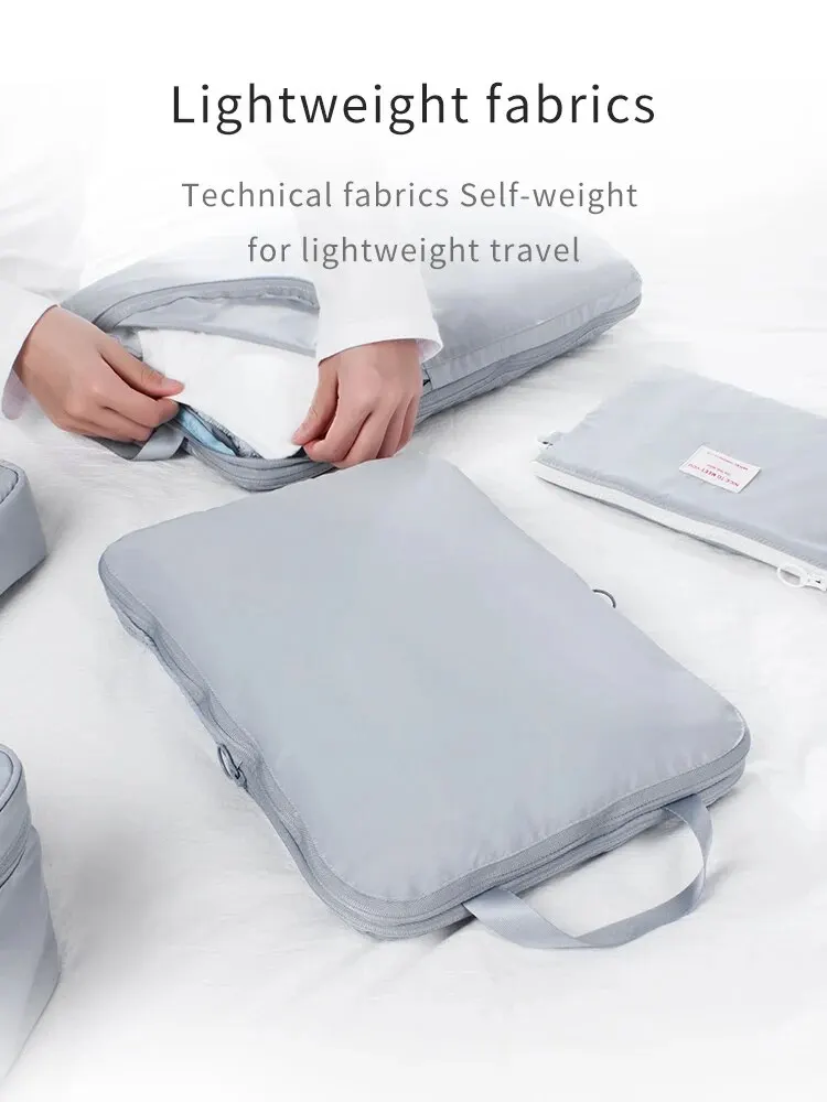 2pcs Travel Compression Packing Cubes Bag 4