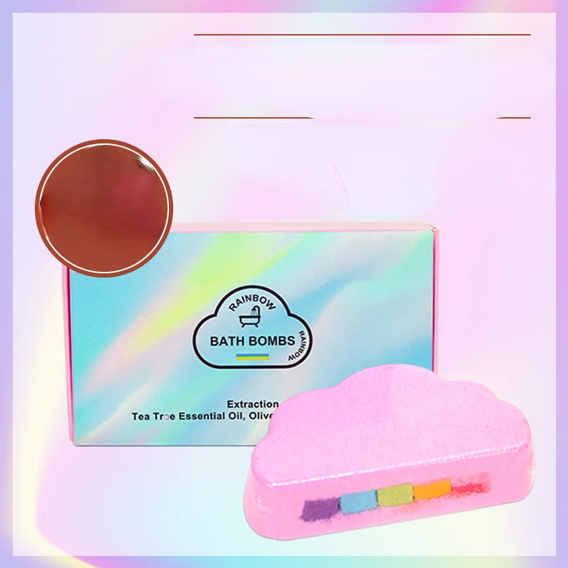 120g Rainbow Cloud Bath Salt Explosive Ball Vivid Color Moisturize Dry Skin Convenient Easy To Carry SPA Accessory