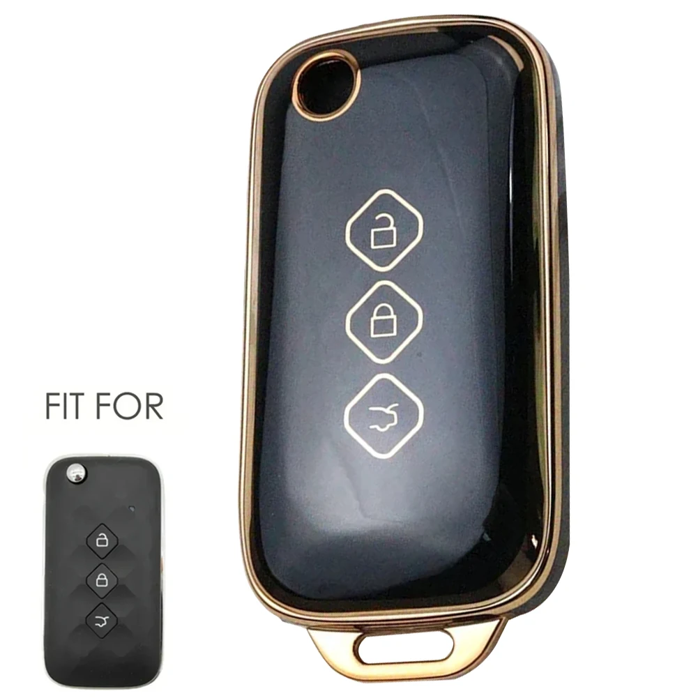 

TPU Flip Car Remote Key Case Cover Shell Fob Holder 3 Bottons For Wuling Star 2024 Auto Accessories