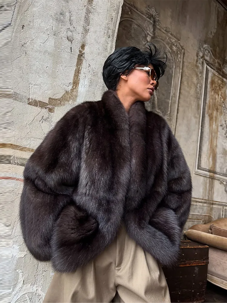 Damen-Wintermäntel, Midi-Kunstpelzmantel, Herbst 2022, weiblich, luxuriös, langärmelig, übergroß, warme Jacke, schicke Damen-Oberbekleidung, Neu – Detail 13