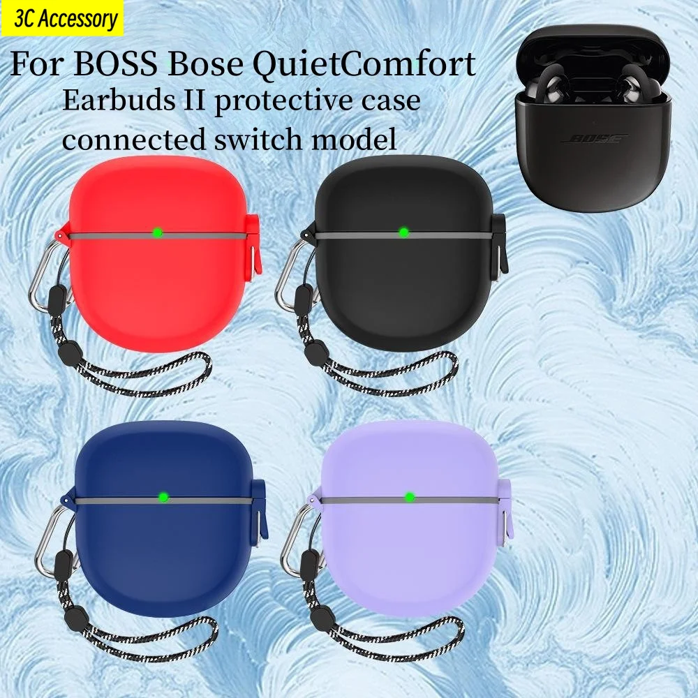 Custodia Per Interruttori Per Bose Quietcomfort Earbuds Ii Custodia Protettiva In Silicone Con Gancio Anti-Goccia Per Bose Quietcomfort Earbuds 2 Cove