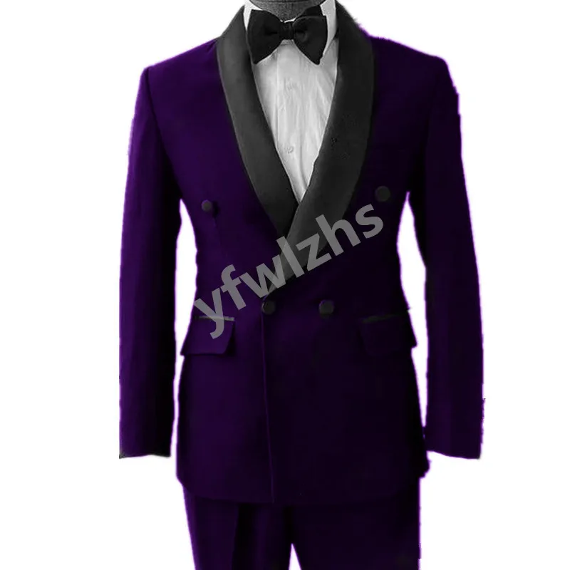 

Customize Men Suits Groomsmen Shawl Lapel Groom Tuxedos Wedding Dress Blazer Prom Dinner (Jacket+Pants+Tie) A3917