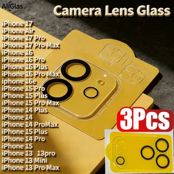 Set di 3 Protezioni per Fotocamera per iPhone 16/16 Plus/16 Pro/16 ProMax/17/Air/17 Pro/17 Pro Max, Anti-Graffio, Copertura Completa, Facile da Installare