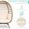 Rattan Egg Chair, Oversized Indoor and Outdoor Lounge Chair with 4 Cushions, Steel Frame, 440 Lbs 6