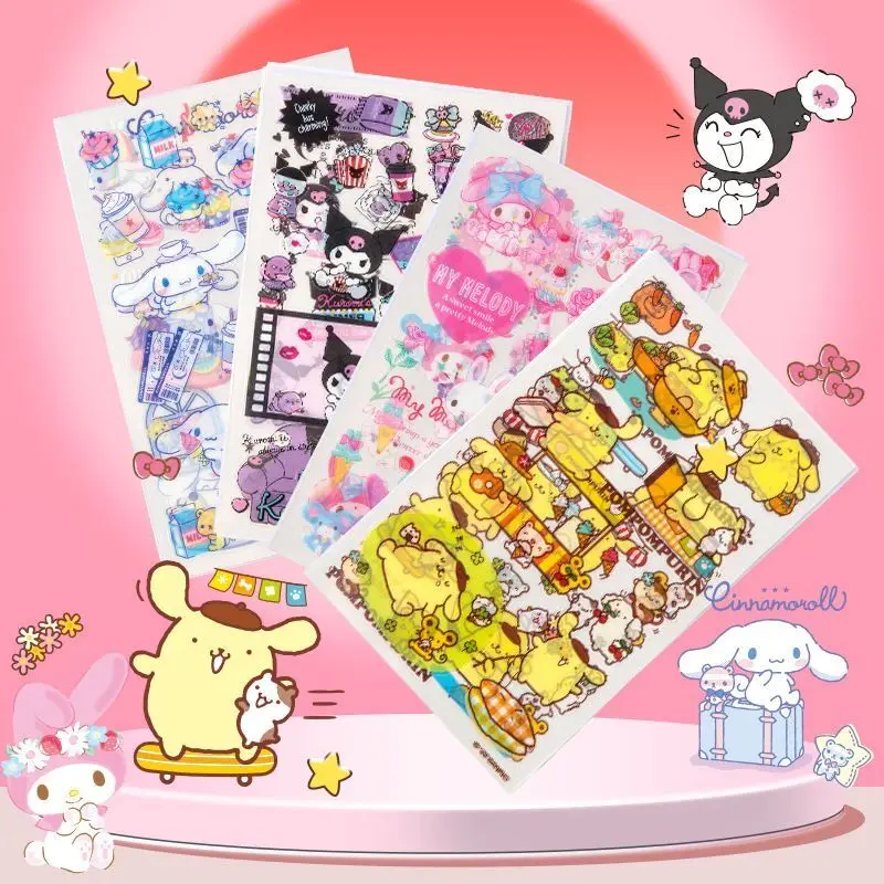

Наклейки Sanrio для самостоятельной сборки, материалы для рукоделия, Мультяшные милые наклейки для домашних животных, водонепроницаемые подарочные коробки, оптовая продажа