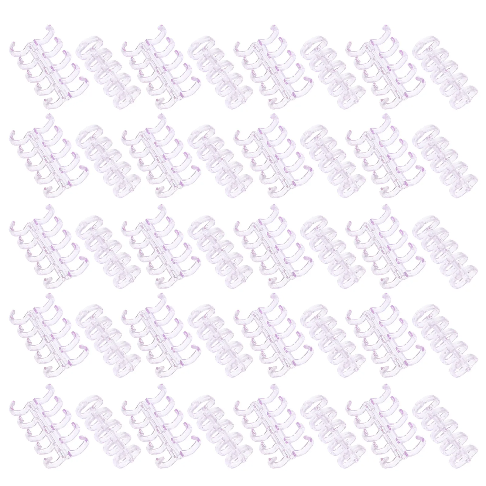 100Pcs 투명 플라스틱 5홀 루즈리프 바인더 링 인덱스 카드용 개봉 가능 간편 사용 바인딩 클립 노트북 플래너