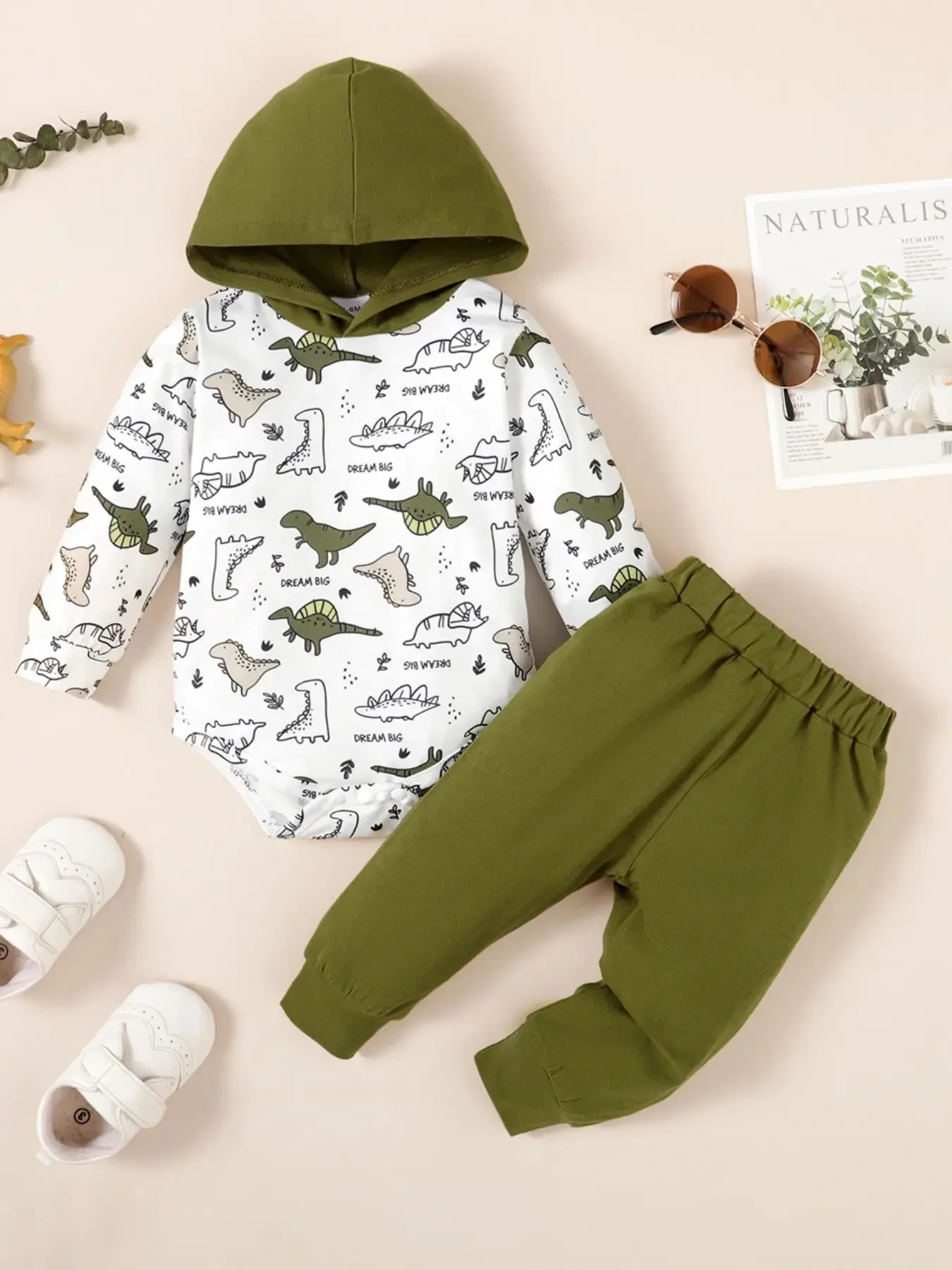 Description Picture 6 of itemWinter 0-1 year olds Cool Boy Sweatshirt  Outfits  Dinosaur  Long  Sleeve Tops Pants 2pcs Fall Winter Tracksuit Fashion Clothing
