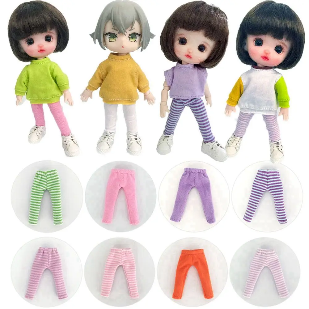 

Для ob11 obitsu11, повседневные аксессуары для кукол, длинные брюки, Одежда для кукол, модные штаны для кукол, брюки в полоску