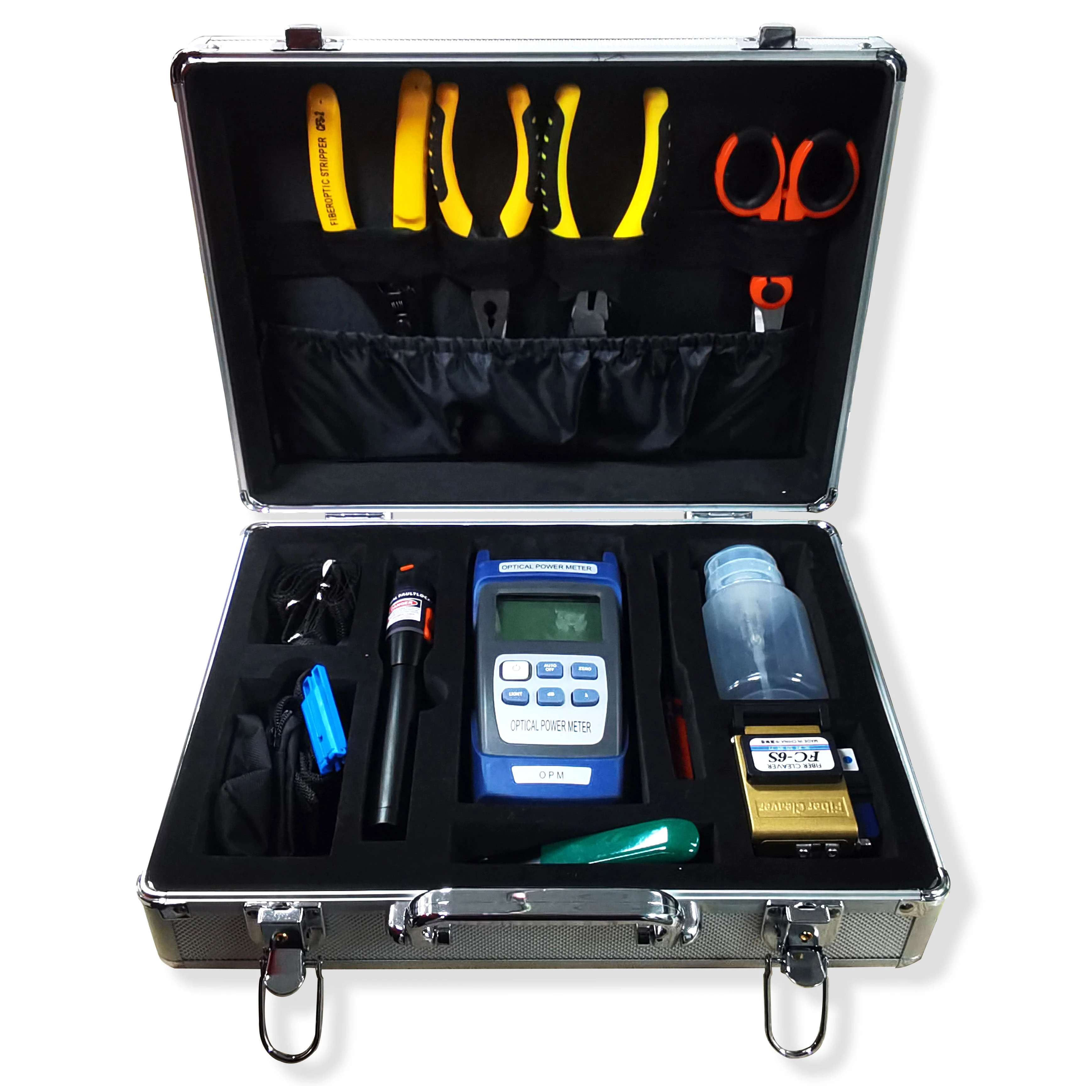

Fiber Optic Tools Equipments New Product On The Shelf Portable Tool Box Tool Fiber FC-6S VFL Power Meter Aluminum Toolbox