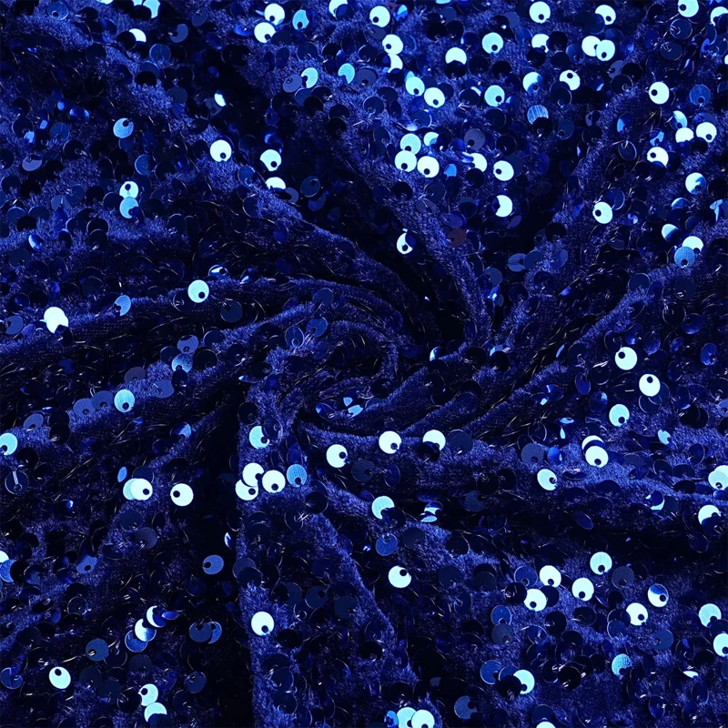 Vibrant Orange Pink Stretch Velvet Sequin Fabric for Apparel and Decor Projects