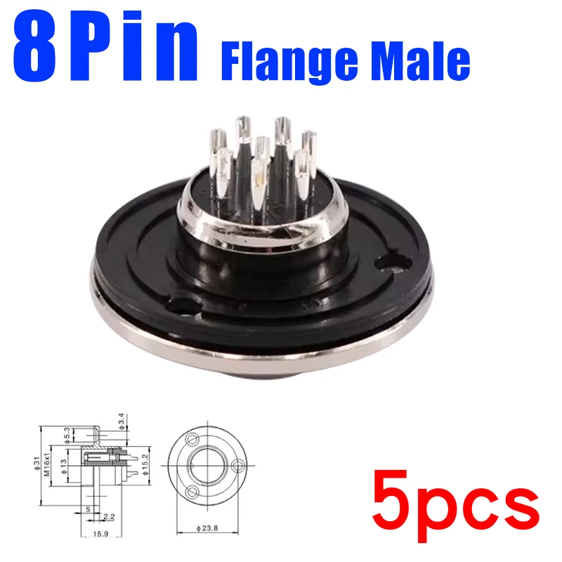 8Pin Flange Male