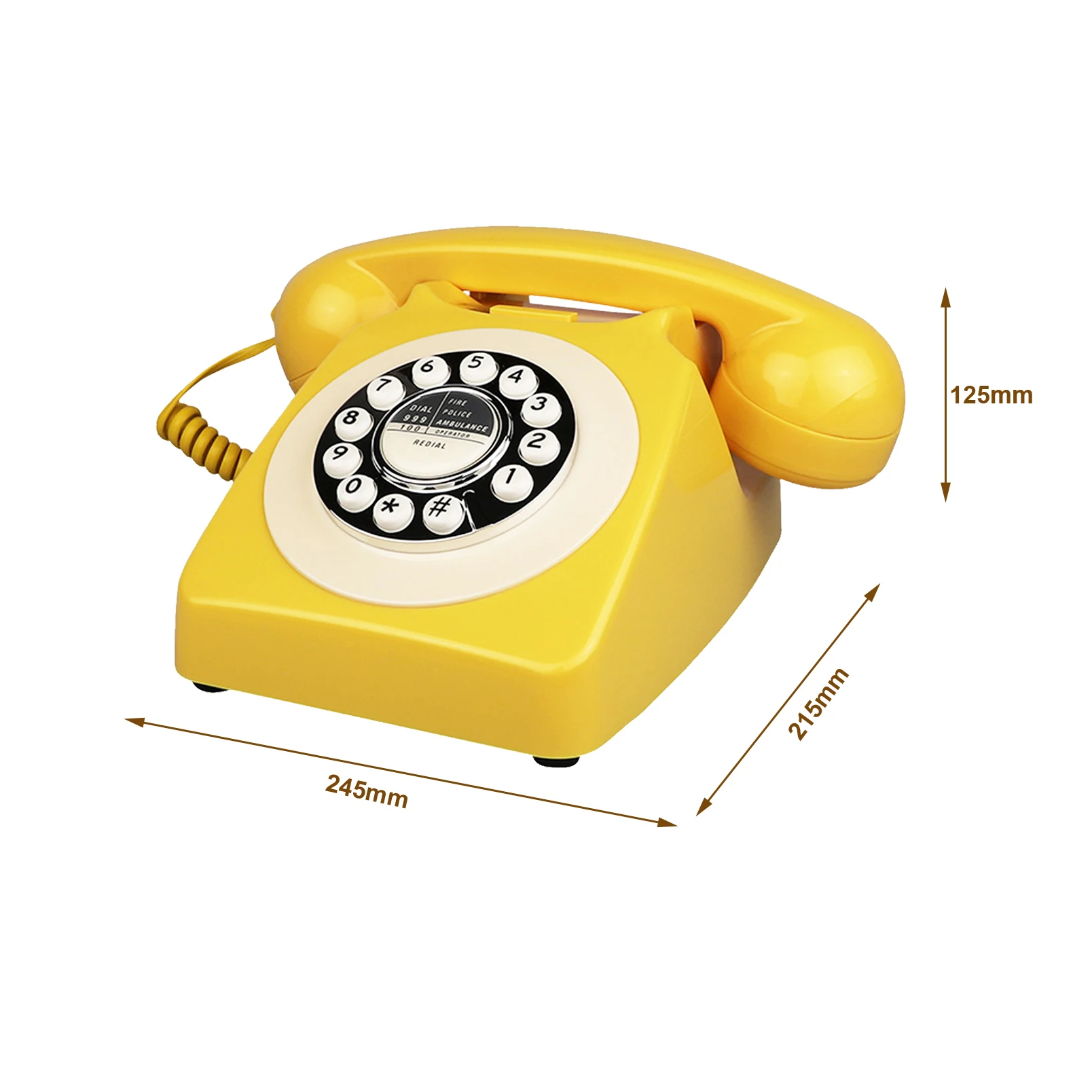 Goshyda Telefono retrò, Telefoni Fissi Multifunzione con Cavo con Tasti Grandi e Chiari, Riduzione del Rumore, Telefono con Quadrante a Pulsanti Vintage per la Decorazione Domestica e Goshyda Telefono retrò, Telefoni Fissi Multifunzione con Cavo con Tasti Grandi e Chiari, Riduzione del Rumore, Telefono con Quadrante a Pulsanti Vintage per la Decorazione Domestica e