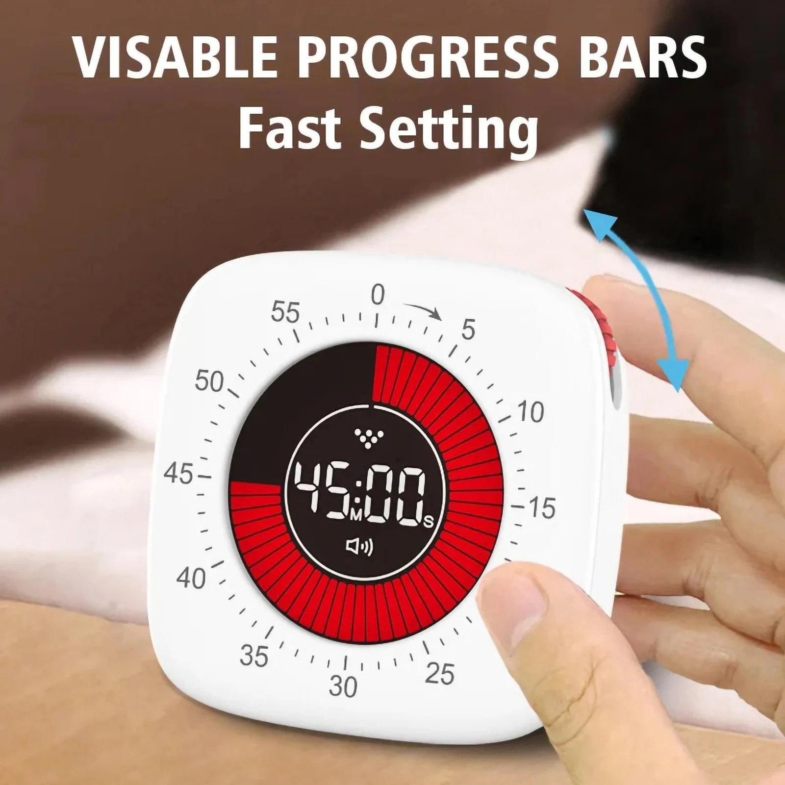 

New 60 Minutes Visual Timer Rechargeable Classroom Countdown Silent Timer Mechanical Dual Time Clock for Timer Management Tool